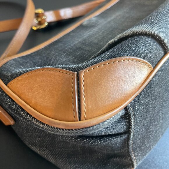 Burberry Brown Leather Trim Washed Denim Patchwork Crossbody Bag - Preowned - Picture 7 of 16